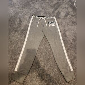 Pink Victoria's Secret gray joggers